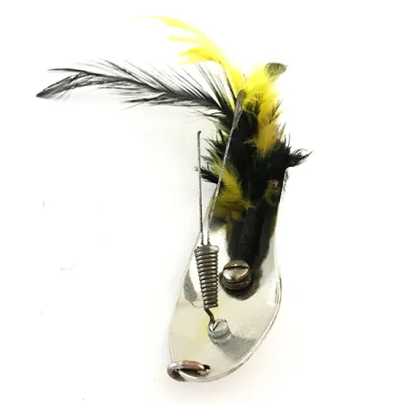 Pflueger Chum Cucharilla, Níquel/Negro/Amarillo, 28g, Antihierbas, #6293