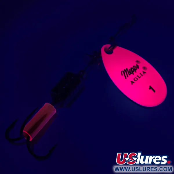Mepps Aglia 1 Hot Pink Cucharilla, Fluorescent Pink, 3,5g, UV, #6331