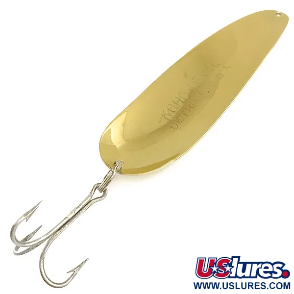 Dardevle Koho Devle Cucharilla, Oro, 40g, Grabado Detroit, #6433