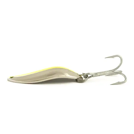 Luhr Jensen Krocodile Stubby UV Cucharilla, Níquel/Amarillo UV, 14g, #6437