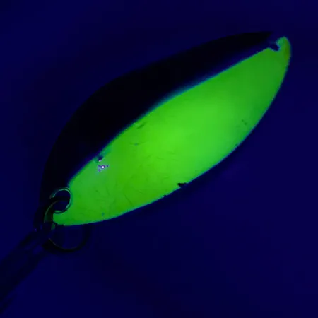 Luhr Jensen Krocodile Stubby UV Cucharilla, Níquel/Amarillo UV, 14g, #6437