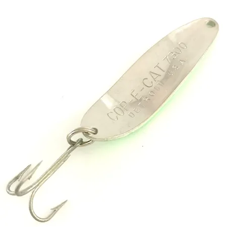 Dardevle Cop-E-Cat 7300 Glow Cucharilla, Blanco/Verde, 10g, UV, #6467