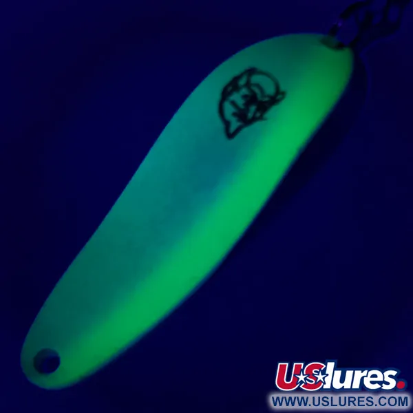 Dardevle Cop-E-Cat 7300 Glow Cucharilla, Blanco/Verde, 10g, UV, #6467