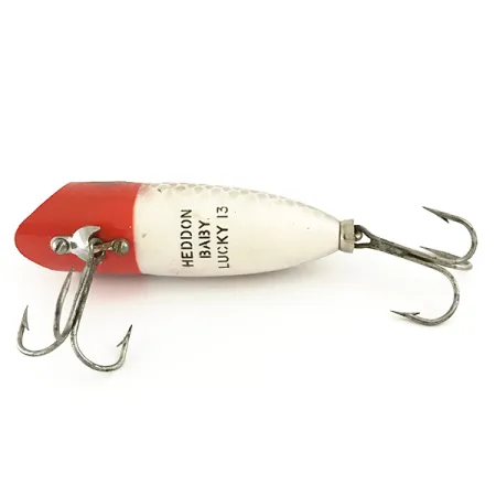 Heddon Baby Lucky 13 Señuelo Superficie, Rojo/Blanco/Plata, 9g, #6550