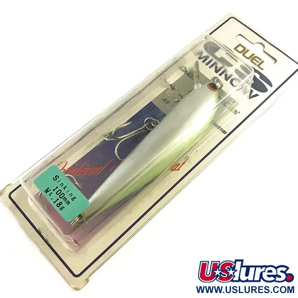 Yo-Zuri Duel CS Minnow Hundido, Plata / Verde, 18g, Sonajero, #6589