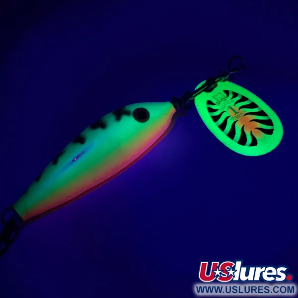 Blue Fox Vibrax Minnow Spin 1 UV Spinner, Fire Tiger, 4g, UV, #6601