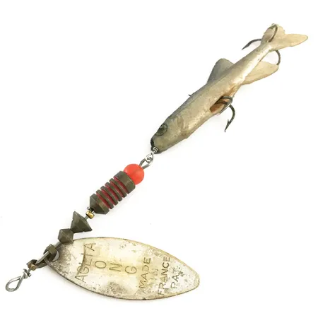 Cucharilla Mepps Aglia Long 2 Mino, Plata, 9g, Hoja de Sauce, #6602