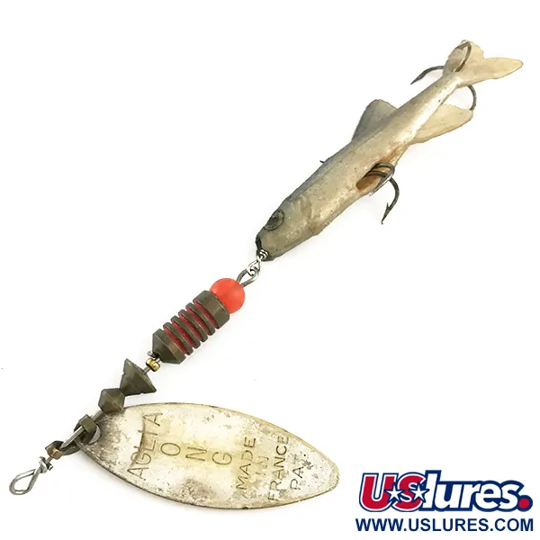 Cucharilla Mepps Aglia Long 2 Mino, Plata, 9g, Hoja de Sauce, #6602