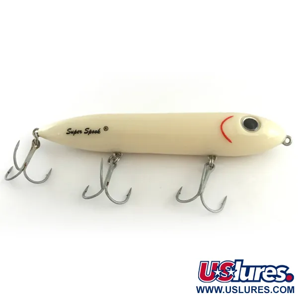 Heddon Super Spook Paseante Superficie, Blanco, 25g, 3 Poteras, #6618