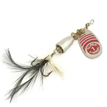 Blue Fox Super Vibrax 1 Cucharilla, Plata, 4g, Triple con plumas, #6644