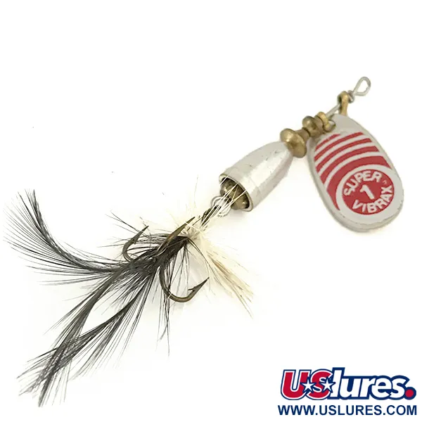 Blue Fox Super Vibrax 1 Cucharilla, Plata, 4g, Triple con plumas, #6644