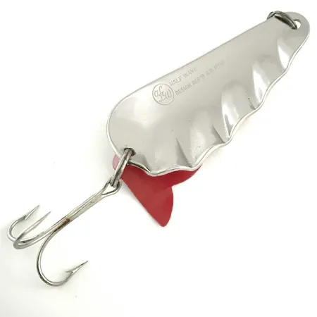 AL&W Half Wave Cucharilla, Níquel/Rojo/Blanco, 19g, Borde ondulado, #6652