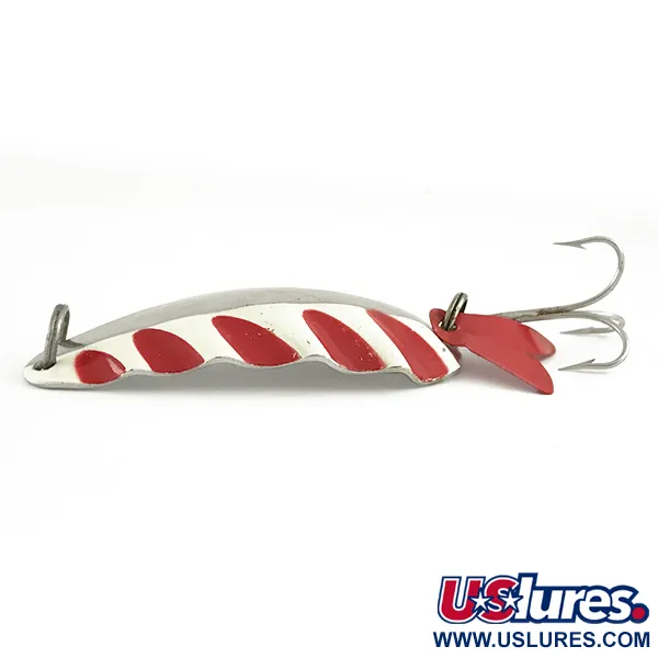 AL&W Half Wave Cucharilla, Níquel/Rojo/Blanco, 19g, Borde ondulado, #6652