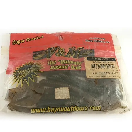 Bayou Outdoors V&M Vinilo, Green Pumpkin, 10cm, Anillado, #6669