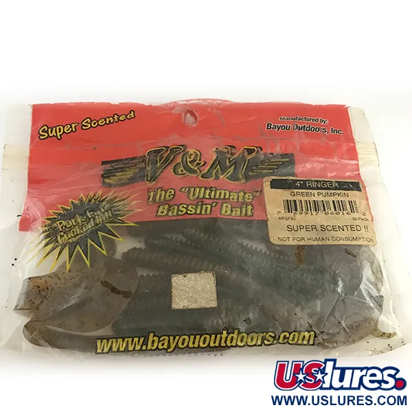 Bayou Outdoors V&M Vinilo, Green Pumpkin, 10cm, Anillado, #6669