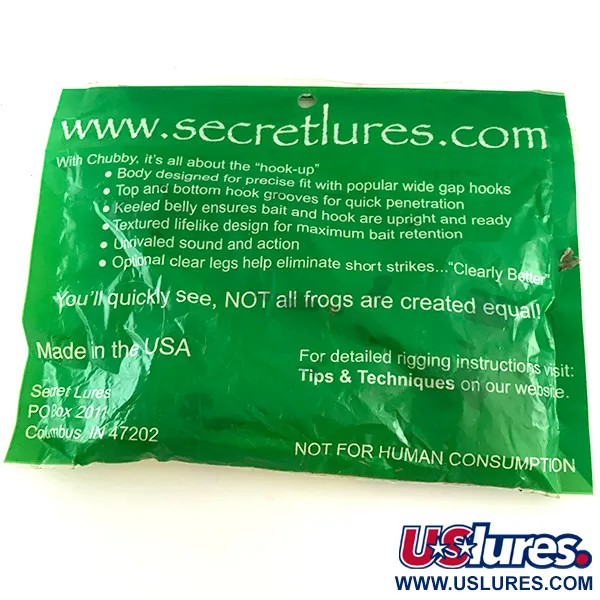 Secret Lures Chubby Frog Rana, Mean Green, Efecto de Sonido, #6670