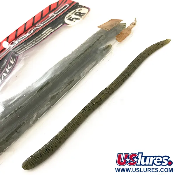 Jackall Flick Shake Worm vinilo, Green Pumpkin Pepper, 14cm, #6679