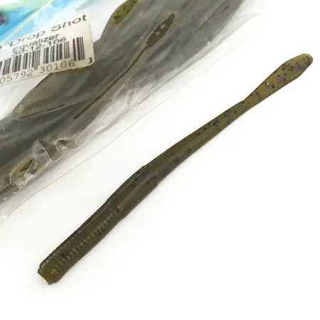 Open Water Drop Shot Vinilo, Oliva, 10,2cm, Finesse, #6680