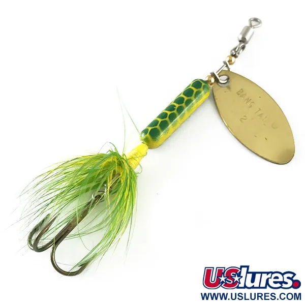 Luhr Jensen Bang Tail Cucharilla, Oro, 5,5g, Triple con Plumas, #6691