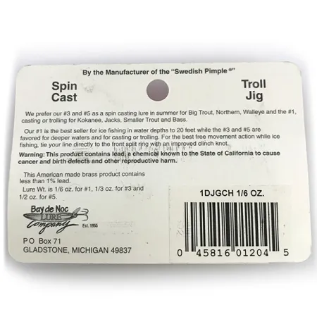 Bay de Noc Do-Jigger 1 Cucharilla, Oro/Verde, 5g, baño oro, #1DJGCH