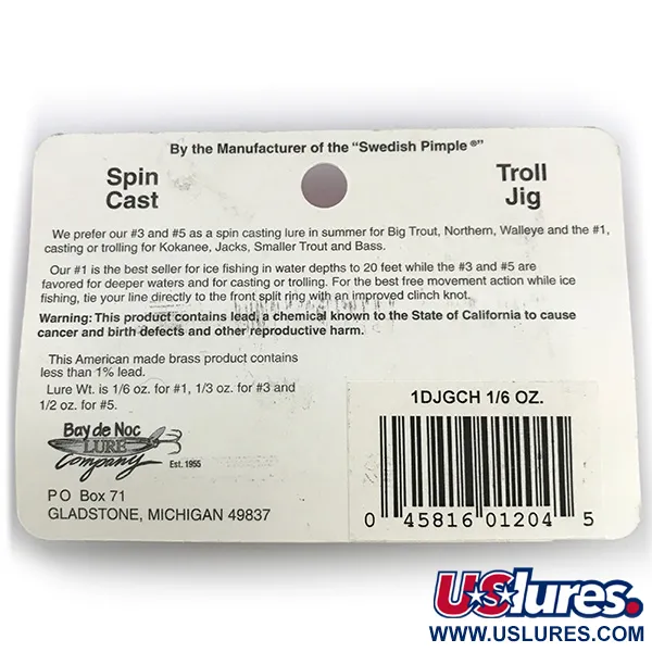 Bay de Noc Do-Jigger 1 Cucharilla, Oro/Verde, 5g, baño oro, #1DJGCH