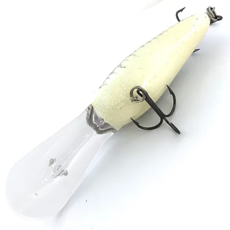 Norman DD22 Crankbait, Blanco/Negro/Purpurina Arcoíris, 28g, #6742