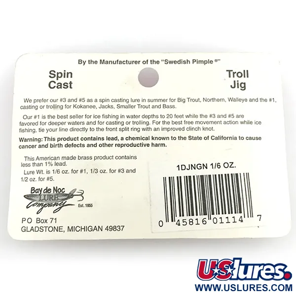 Bay de Noc Do-Jigger 1 Cucharilla, Níquel/Verde/Rojo/Amarillo, 4,7g, #1DJNGN