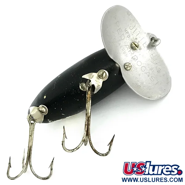 Fred Arbogast Jitterbug Señuelo Superficie, Negro, 14g, Pala Metal, #6857