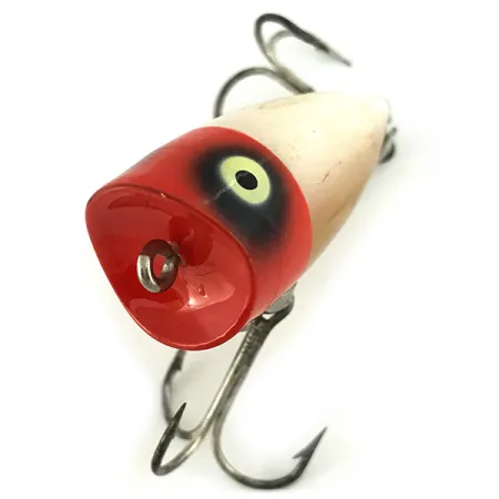 Heddon Chugger JR Señuelo Superficie, Rojo/Blanco, 10g, Boca Cóncava, #6882