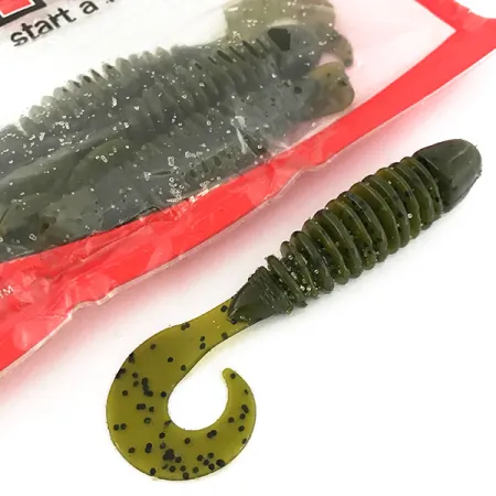 YUM soft bait 8pcs vinilo, Green Pumpkin, 10cm, LPT, #6893