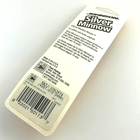 Johnson Silver Minnow Weedless Cucharilla, Plata, 14g, Antihierba, #6922