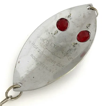 Hofschneider Red Eye Muskie Cucharilla, Nickel / Red Eyes, 65g, #6923