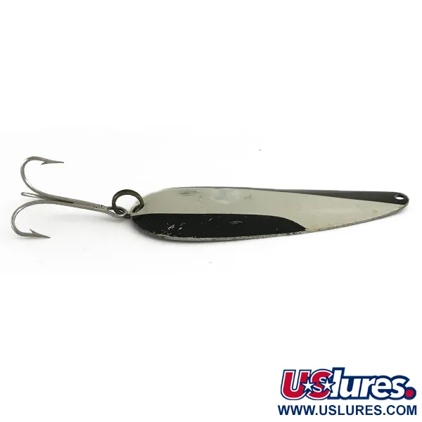 Nebco FlashBait 66 Cucharilla, Negro/Blanco/Níquel, 21g, Vintage, #6929