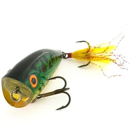 Heddon Pop'n Image Jr. Popper, Bullfrog, 9g, Pluma trasera, #6962