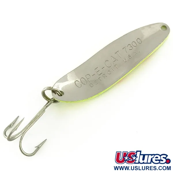 Dardevle Cop-E-Cat 7300 UV Cucharilla, Amarillo Fluo/Níquel, 10g, #6988