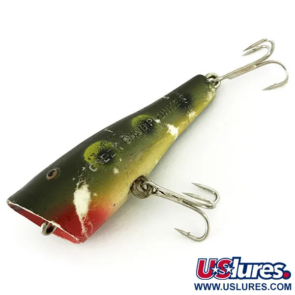 Creek Chub Plunker Popper de Superficie, Frog, 5.5g, Vintage, #7011