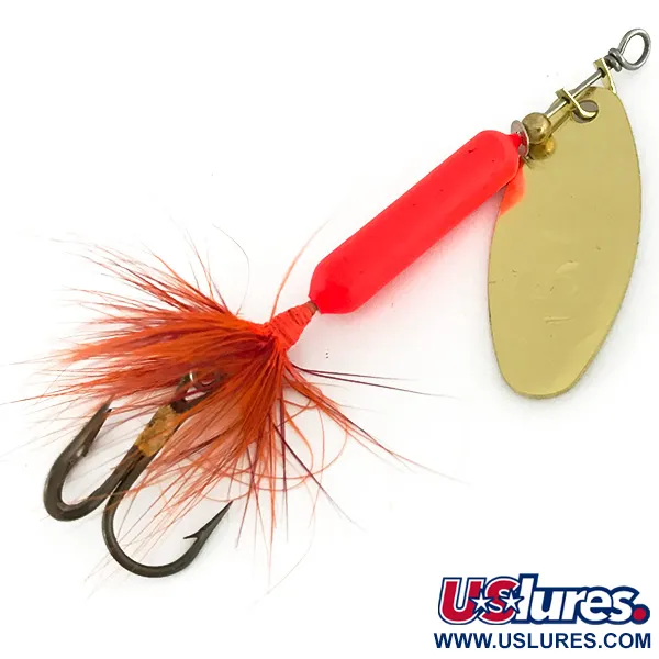 Worden’s Original Rooster Tail UV Cucharilla, Oro/Naranja, 7g, #7182