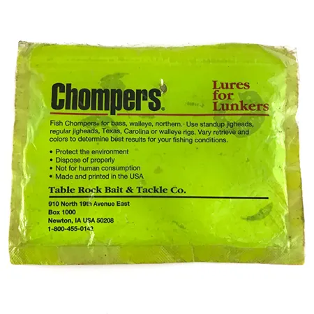 Chompers Single Tail Grub 8pcs Vinilo, Chartreuse Pepper, #7088