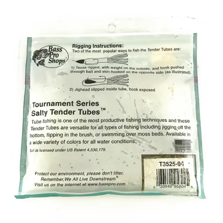 Bass Pro Shops Salty Tender Tubes vinilo, Green Pumpkin, 9cm, #7089