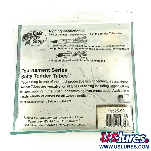 Bass Pro Shops Salty Tender Tubes vinilo, Green Pumpkin, 9cm, #7089