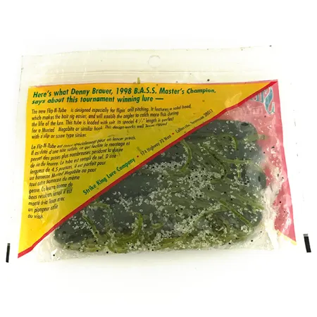 Strike King Flipt-N-Tube Vinilo, Green Pumpkin, 13cm, 7uds, #7090