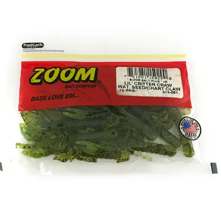 Zoom Lil Critter Craw Vinilo, Wat Seed / Chartreuse, 8cm, #7091