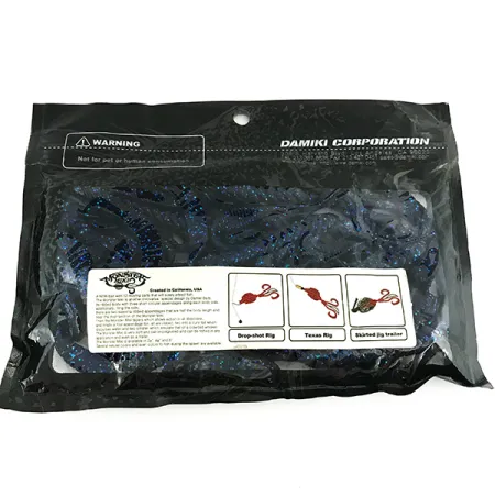 Damiki Monster Miki Señuelo vinilo, Azul, 18cm, Cuerpo anillado, #7096