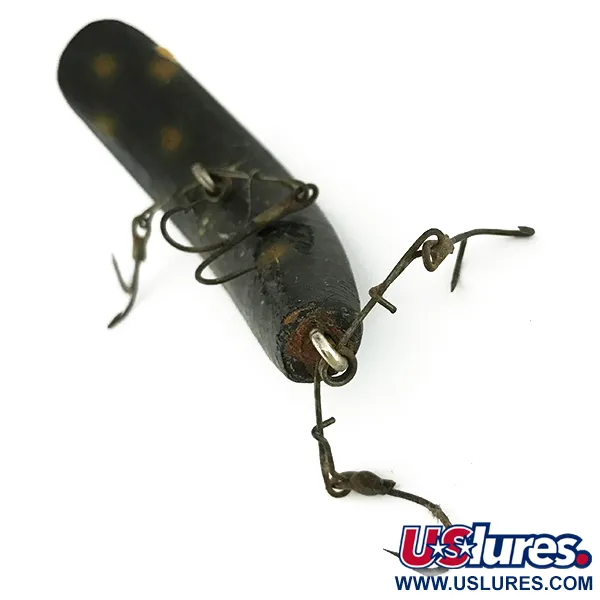 Helin FlatFish Señuelo Madera, Negro-Amarillo, 10g, Spreader-Bar, #7127