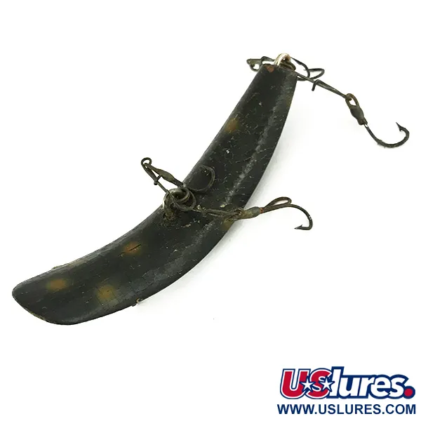 Helin FlatFish Señuelo Madera, Negro-Amarillo, 10g, Spreader-Bar, #7127