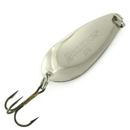 Blue Fox Strobe Tear Drop Spoon Cucharilla, Negro/Blanco/Níquel, 11g, #7136