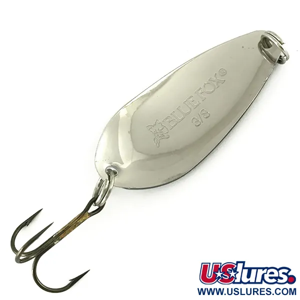 Blue Fox Strobe Tear Drop Spoon Cucharilla, Negro/Blanco/Níquel, 11g, #7136