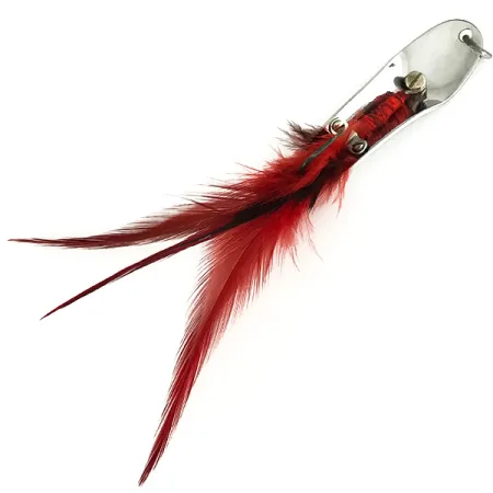 Pflueger Weedless Chum Cucharilla, Níquel / Rojo, 14g, Antialga, #7150