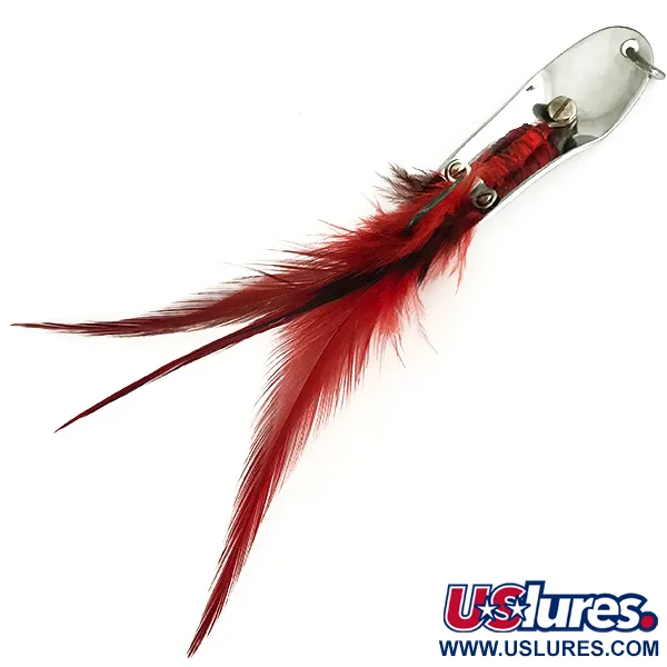 Pflueger Weedless Chum Cucharilla, Níquel / Rojo, 14g, Antialga, #7150