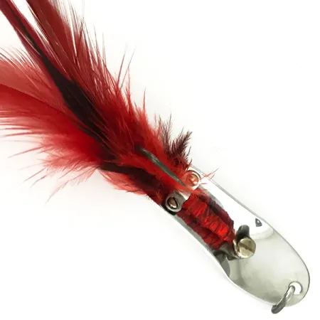 Pflueger Weedless Chum Cucharilla, Níquel / Rojo, 14g, Antialga, #7150